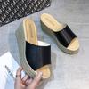 Женские водонепроницаемые тапочки-столики, женские летние новые корейские тапочки на толстой подошве, тапочки на высоком каблуке I-образной формы в стиле маффин