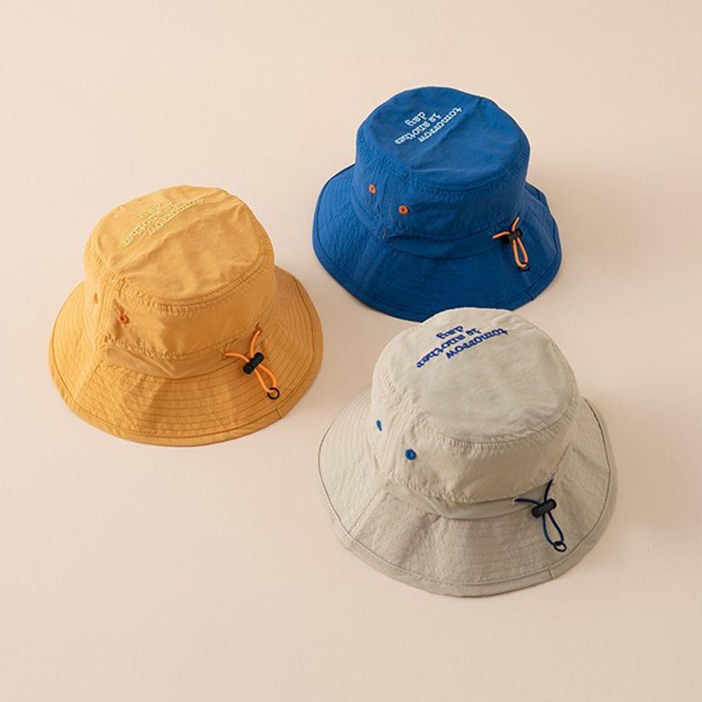 Детская шляпа-ведро с защитой от ультрафиолета, милая пляжная кепка, уличная панама, шляпа для маленьких девочек и мальчиков