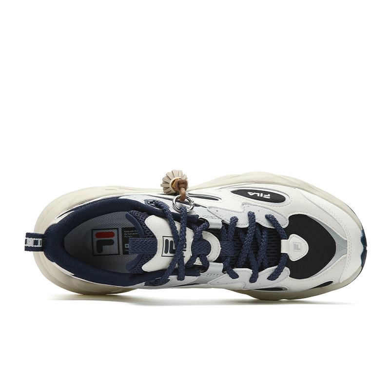 Fila Оригинальные туфли-шишки Удобные Дышащие Увеличивающие рост Низкие папины кроссовки Мужские кроссовки Белый Синий F12M632143FSM