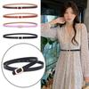 Women Metal Slide Buckle Belt Luxury Design Thin Waist Strap Fashion Waistband