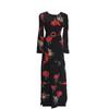 Fashion Women's Casual V-Neck Printed Long Sleeve High Waist Printed Dress