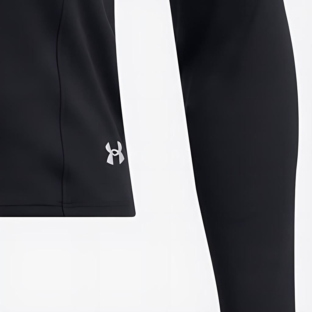 Under Armour Удобная женская футболка с круглым вырезом и длинным рукавом, черная 1387465-001