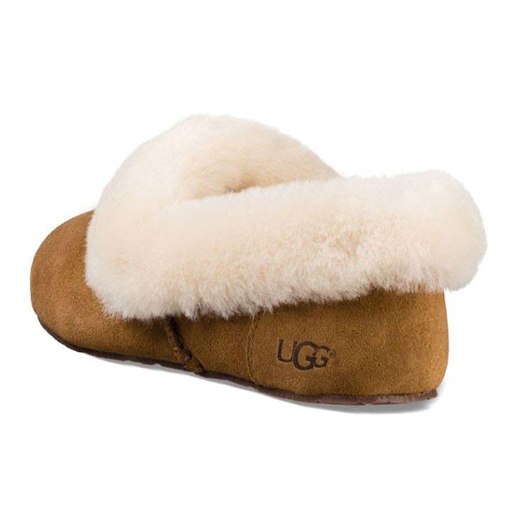 UGG Теплые удобные туфли Kendyl Plush Slip-On, женские туфли, каштаново-коричневые 1011725-CHE