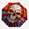 Витражный Череп Union Jack Художественное произведение Зонт, Портативный Складной в 3 сложения Компактный Зонт, Рождественский Подарок ES657