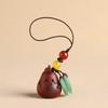 Sandalwood Pear Key Chain Handmade Rope Chinese Style Key Ring Charm Wood Phone Chain  Couple Gifts
