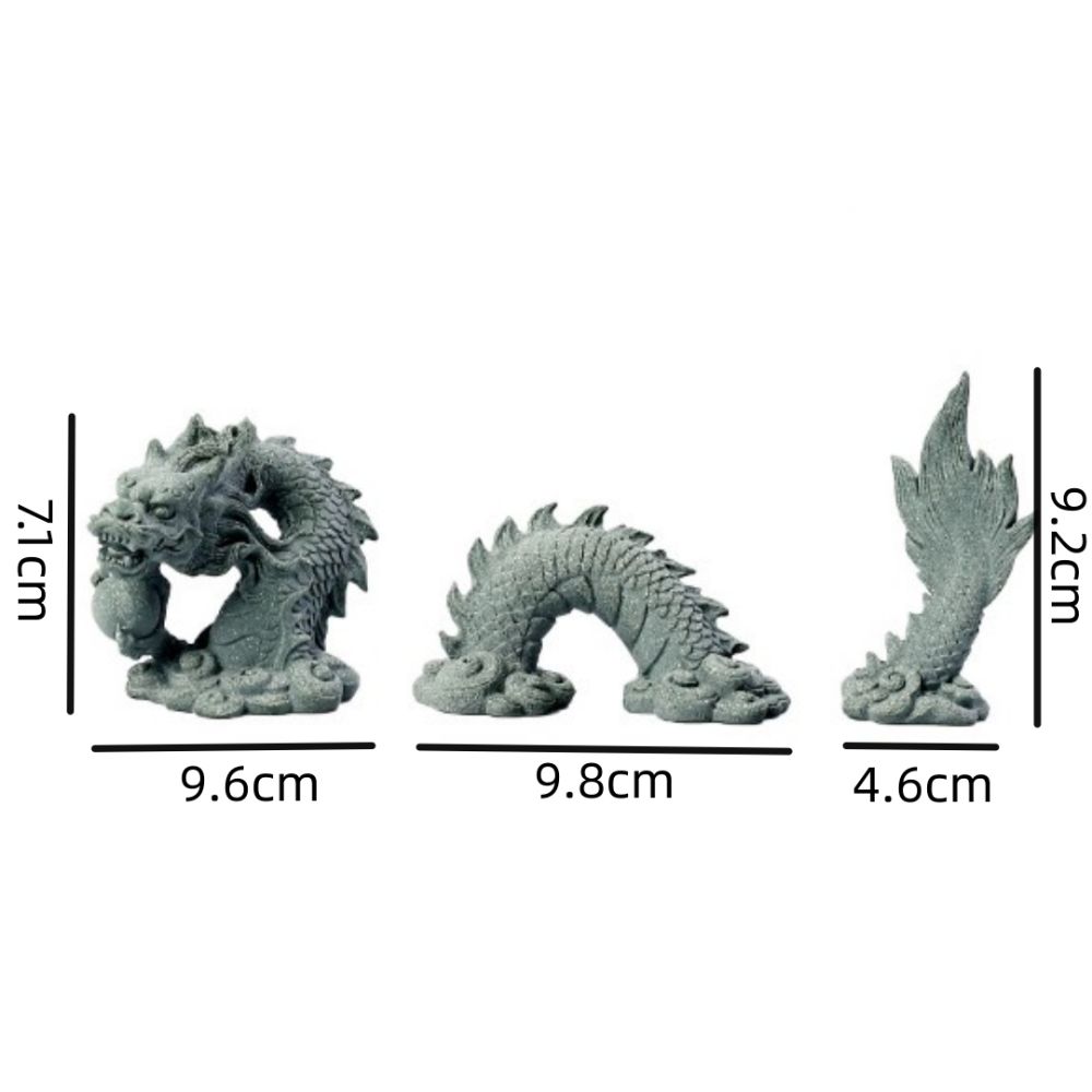 Трехсекционный искусственный ландшафт «Укрывающийся камень», аквариумы, статуя китайского дракона, аквариум.