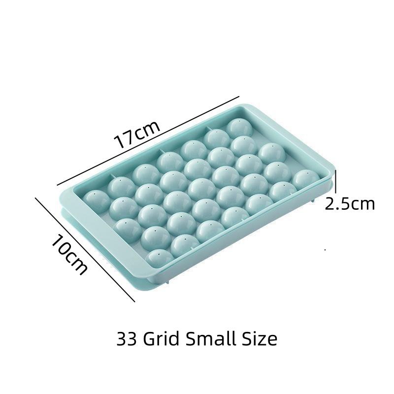 33 Cavity Ice Boll Cube Trays For Freezer Ice Ball Maker Mold Mini Ball Ice Cube Mold with Lid Making PC for Cocktail Whiskey