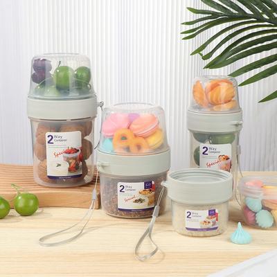 Контейнер для хранения свежих продуктов, коробка для салата, йогурта, контейнер для круп, двухслойные портативные банки для хранения в путешествиях, кухонный аксессуар