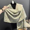 Зимний новый высококачественный зеленый шарф-шаль из имитации кашемира кешью двойного назначения двухсторонний теплый студенческий шарф