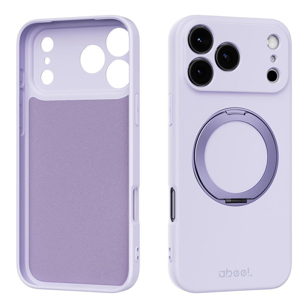 ABEEL For iPhone 17 Pro Max Magnetic Case Kickstand Skin Touch Liquid Silicone Phone Cover