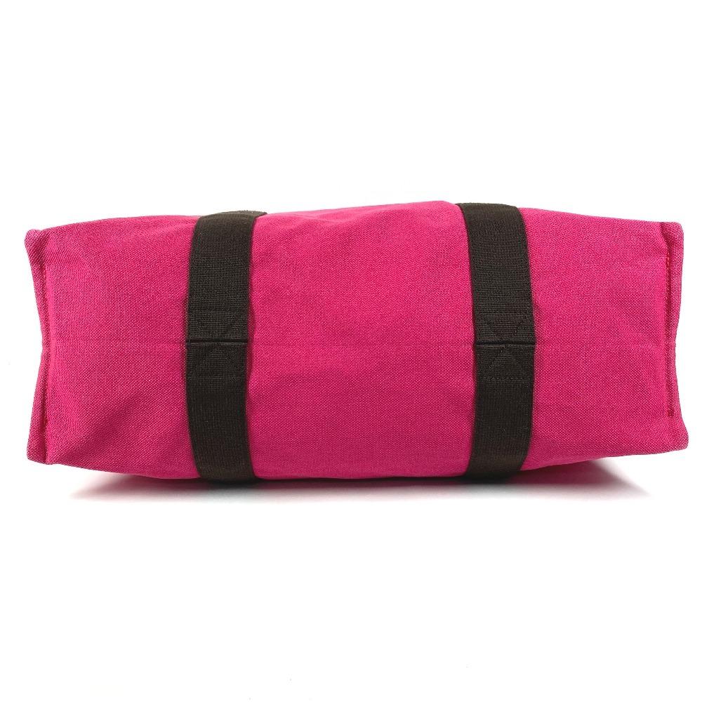 HERMES With porch Sac de Plage GM Tote Bag Shoulder Bag Canvas pink/Black