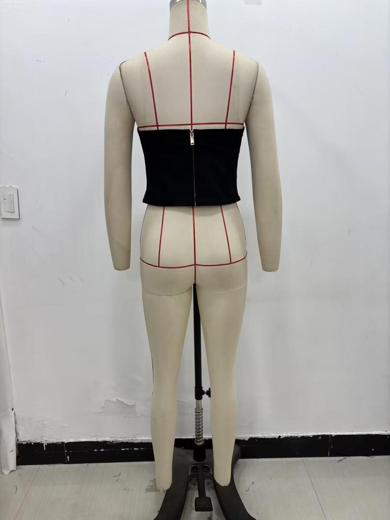 Women's Sleeveless Bustier Corset Top - Sexy European & American Style for Spring & Autumn 2025