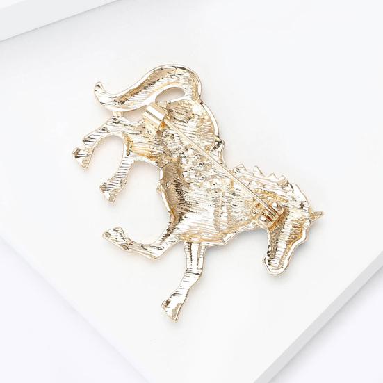 1/4Pcs Horse Brooch Alloy Enamel Pin with Rhinestones Inlaid Clothes Hats Bags Collar Badge Fashion Accessories