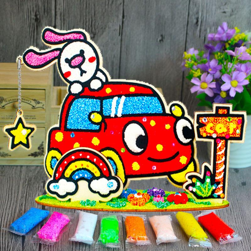 3D Wood Snowflake Clay Painting Children DIY Creative Colorful Mud Painting Board Art Painting Tool Child