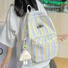 The Schoolbag Is Small, Fresh, Simple, Striped Backpack, Large-capacity Male and Female College Students Schoolbag Travel Backpack Tide