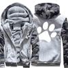 Kawaii мультфильм собака с принтом лапы толстовка мужская зимняя теплая утепленная толстовка повседневный спортивный костюм в стиле хип-хоп куртка на молнии ветрозащитное пальто