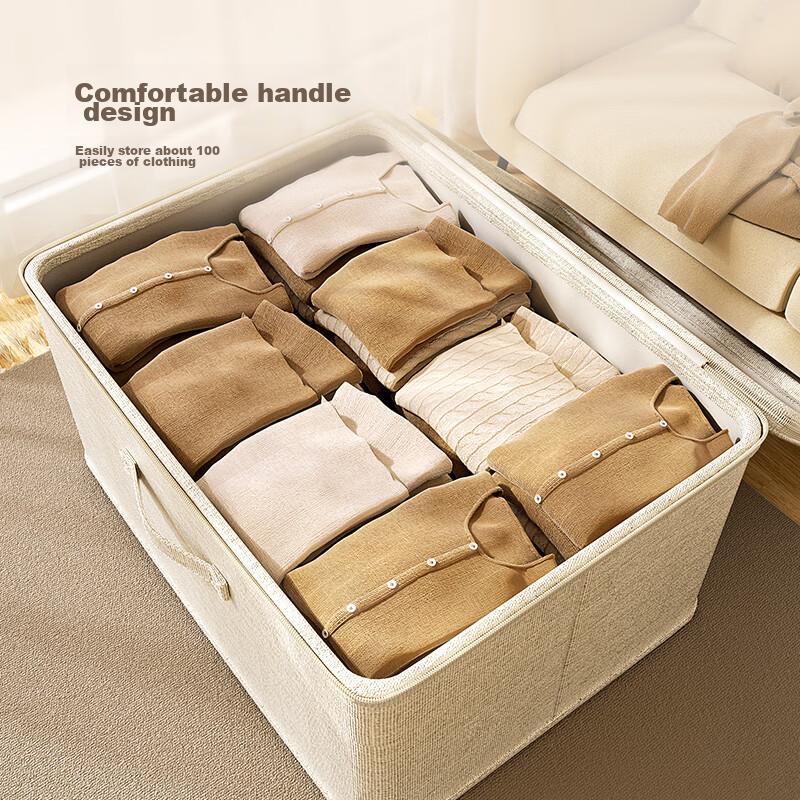 Bangnimeijia Storage Box, Washable Clothes Organizer for Home Use, Large Capacity Closet Storage Container, Extra-Large 56L