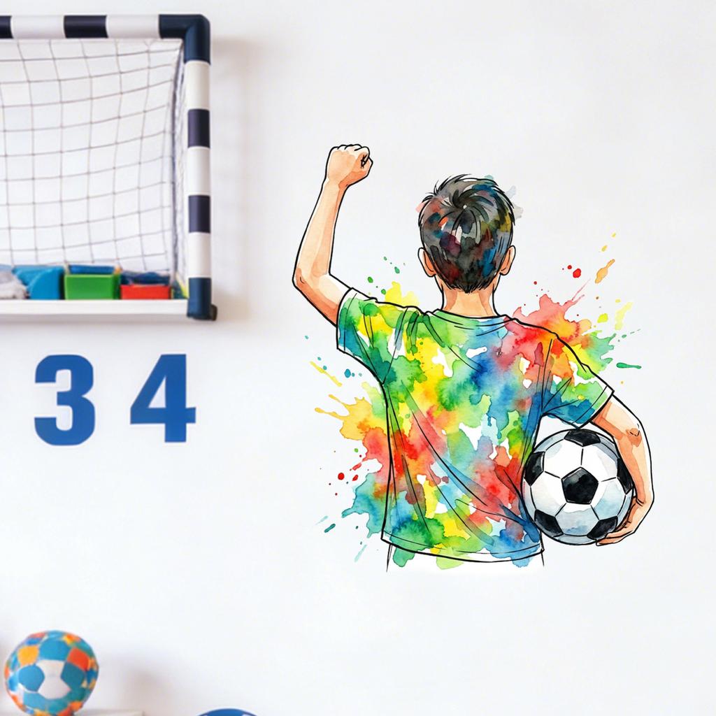Настенная наклейка на тему футбола для спальни, гостиной, спортивного дома, настенное украшение
