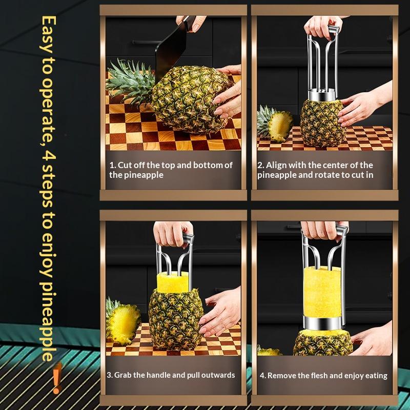 Нож для чистки ананаса из нержавеющей стали, экстрактор мякоти ананаса, машина для нарезки, удаления сердцевины и кожуры, кухонный нож, слайсер, фруктовые инструменты