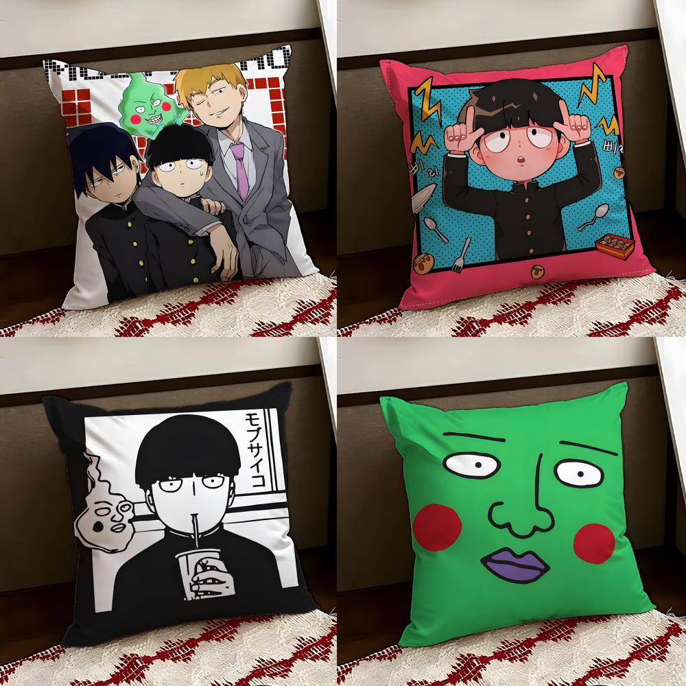 Anime MMob PPsycho 100 Cushion Cover Reversible Soft Durable Pillow Cover Home Car MultiScene Use for Daily Comfort