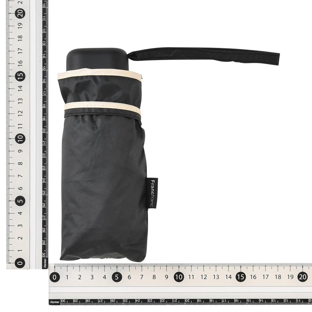 Francfranc Francfranc Compact Piping Folding Umbrella 47cm Black For Both Sunny and Rainy Days Lightweight Parasol Rain Umbrella Light-blocking