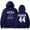 Худи с двусторонним принтом Briar University Graham 44 Хоккей Briar U Хоккей Романтика Худи Унисекс Свитшот с капюшоном и длинным рукавом Пуловеры