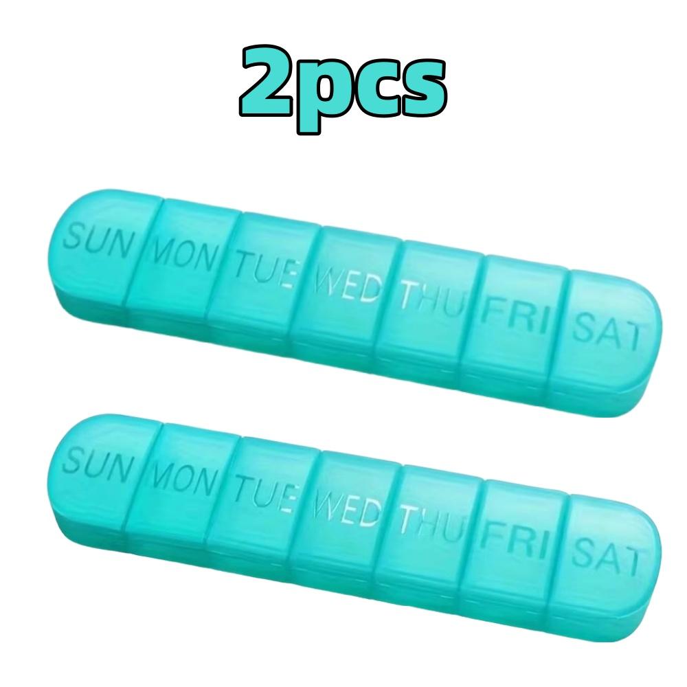 Портативный еженедельный органайзер для таблеток 7-дневный диспенсер для лекарств Большая вместимость Коробка для витаминов Индивидуальное хранение Герметичный Длинный органайзер для таблеток