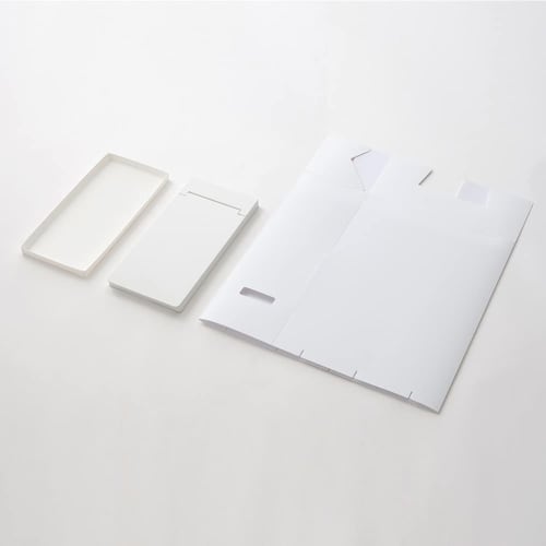 Yamazaki Under-Sink Trash Can with Lid, Set of 2, White, Approx. W19 X D40 X H35cm (Each), Foldable and Portable, Tower, 5335