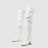 Eilyken Winter Patent Leather Women Over-the-knee Boots Fashion Nightclub  Round Toe Zip Booties Square High Heels Ladies Shoes