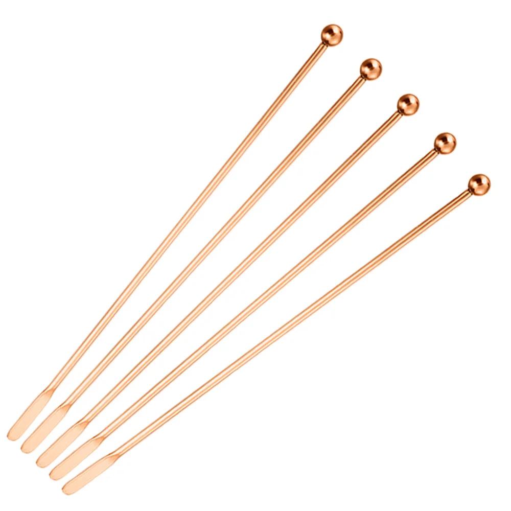 5Pcs Metal Cocktail Stirrers Made of High-Quality 304 Stainless Steel Suitable for Coffee And Beverage Mixing Ideal for Home