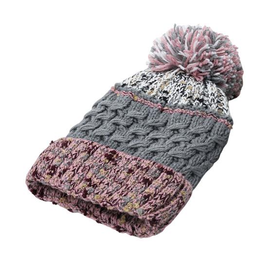 Женская зимняя вязаная шапка с помпонами, декоративная, лоскутная, осенне-зимняя жаккардовая шапка, ветрозащитная, дышащая, головной убор