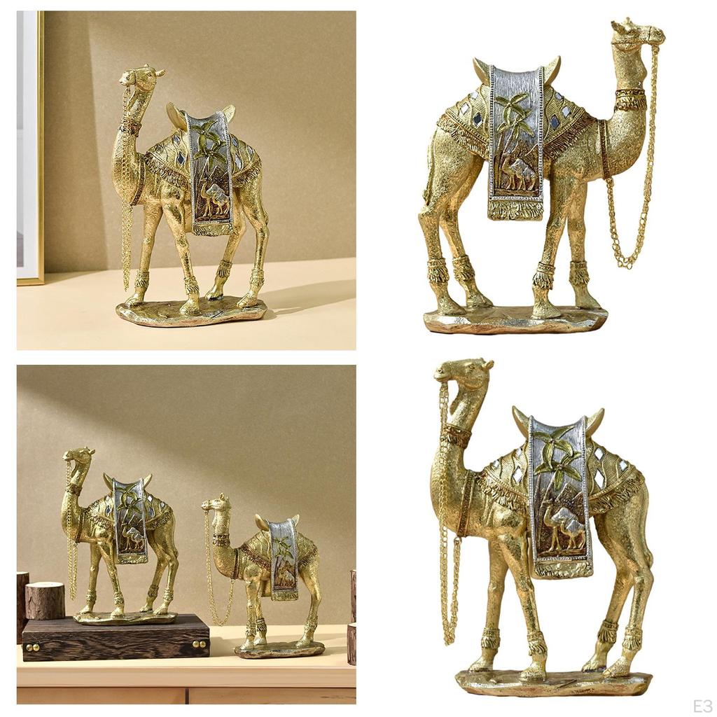 Camel Figurine Animal Statue Sculpture Tabletop Ornament for Living Room Centerpiece Bedroom