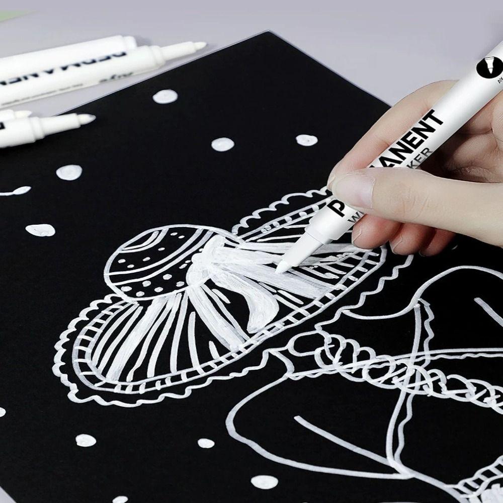 3/6Pcs Oil-Based Paint Marker Waterproof Highlight Marker Art Writing Paint Pens DIY Painting