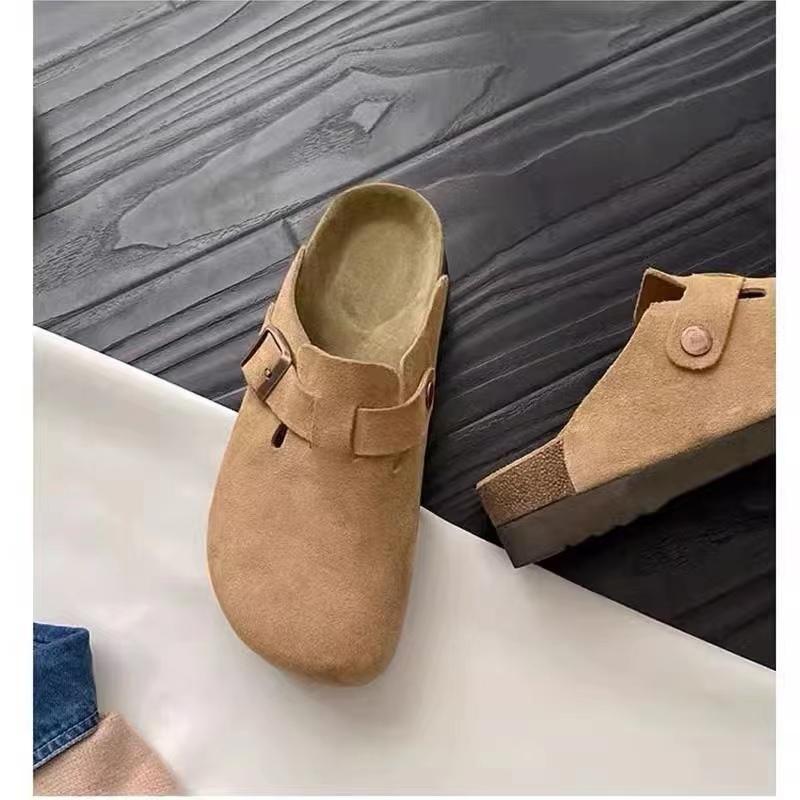 Роскошные кожаные сандалии летние женские мюли тапочки сабо тапочки классические пряжки пробковые шлепанцы тапочки женские тапочки 35-43