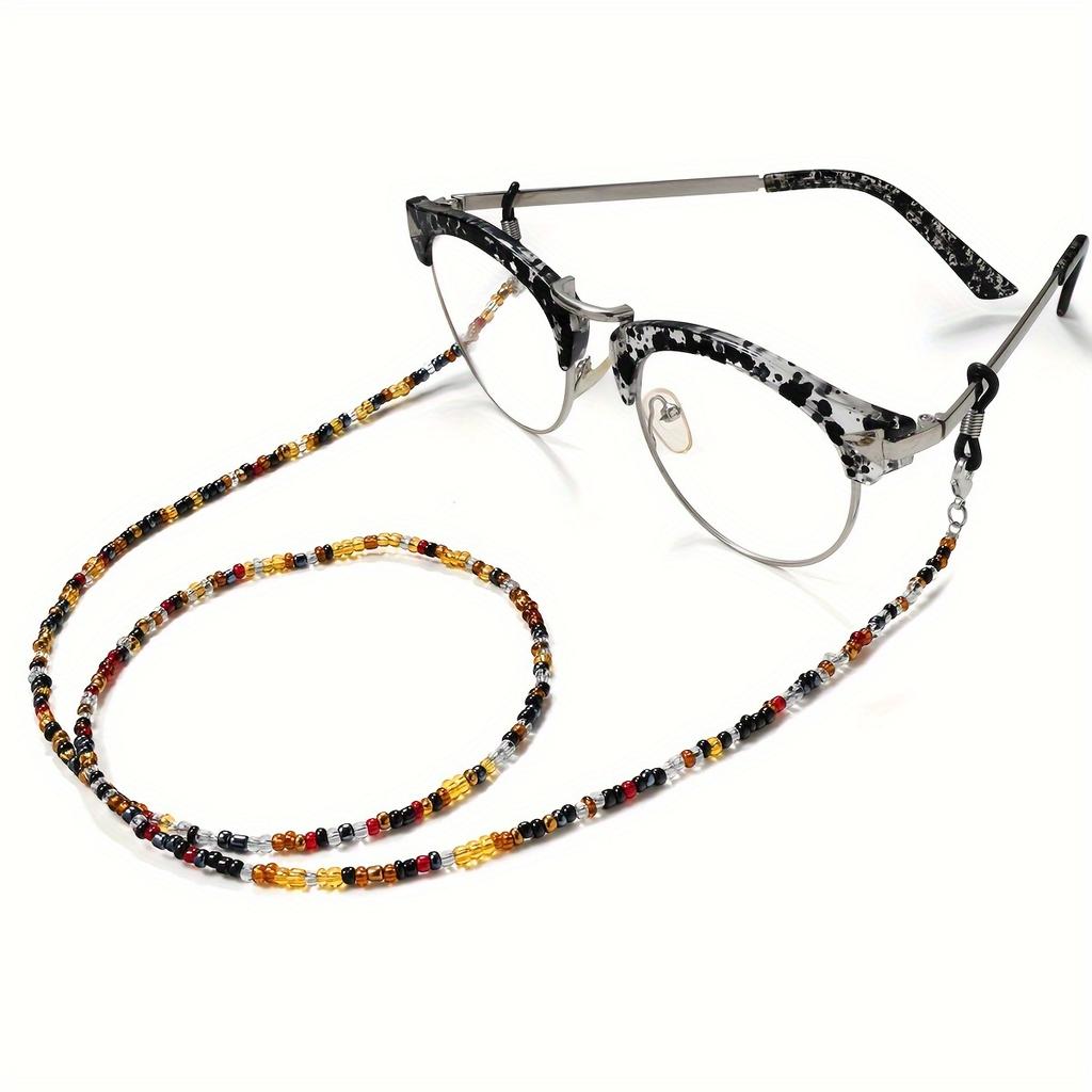 Разноцветная цепочка для очков с бусинами, шикарный модный аксессуар для очков, модный и универсальный ремешок для очков, фиксатор для очков и удобный держатель для маски