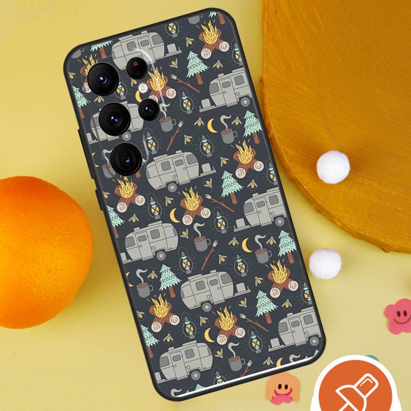 Camping Mountain Phone Case For Samsung Galaxy S25 Ultra S23 S22 S21 Ultra S9 S10 S20 Plus S24 FE Funda Cover