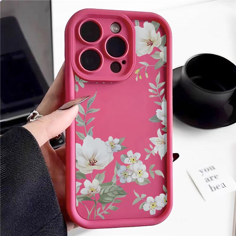 Для iPhone 16 Pro 15 14 13 Pro Max 12 11 Xr Xs X 8 7 противоударный мягкий чехол для защиты линз из ТПУ с цветами