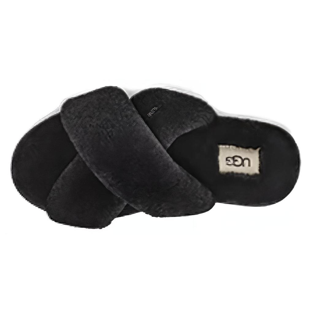 UGG Suede Round Toe Slip-On Warm Comfortable Versatile Slide Sandals Women Sandals Black 1138116-BLK