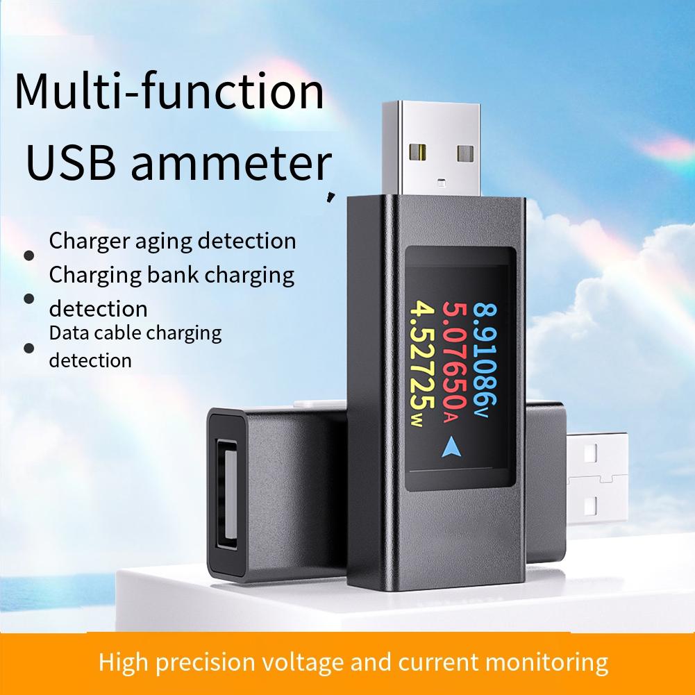 1pc KWS-MX23 USB Ammeter Tester 1.06" IPS Display 4-30V/0-12A Mobile Phone Charging Monitor Voltage Current Detection
