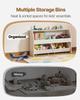 Toy Storage Organizer, Wooden Kids Bookshelf with Storage, Toy Storage Cabinet with 2 Mobile Drawers, Kids Storage Organizer for Bedroom, Nursery,