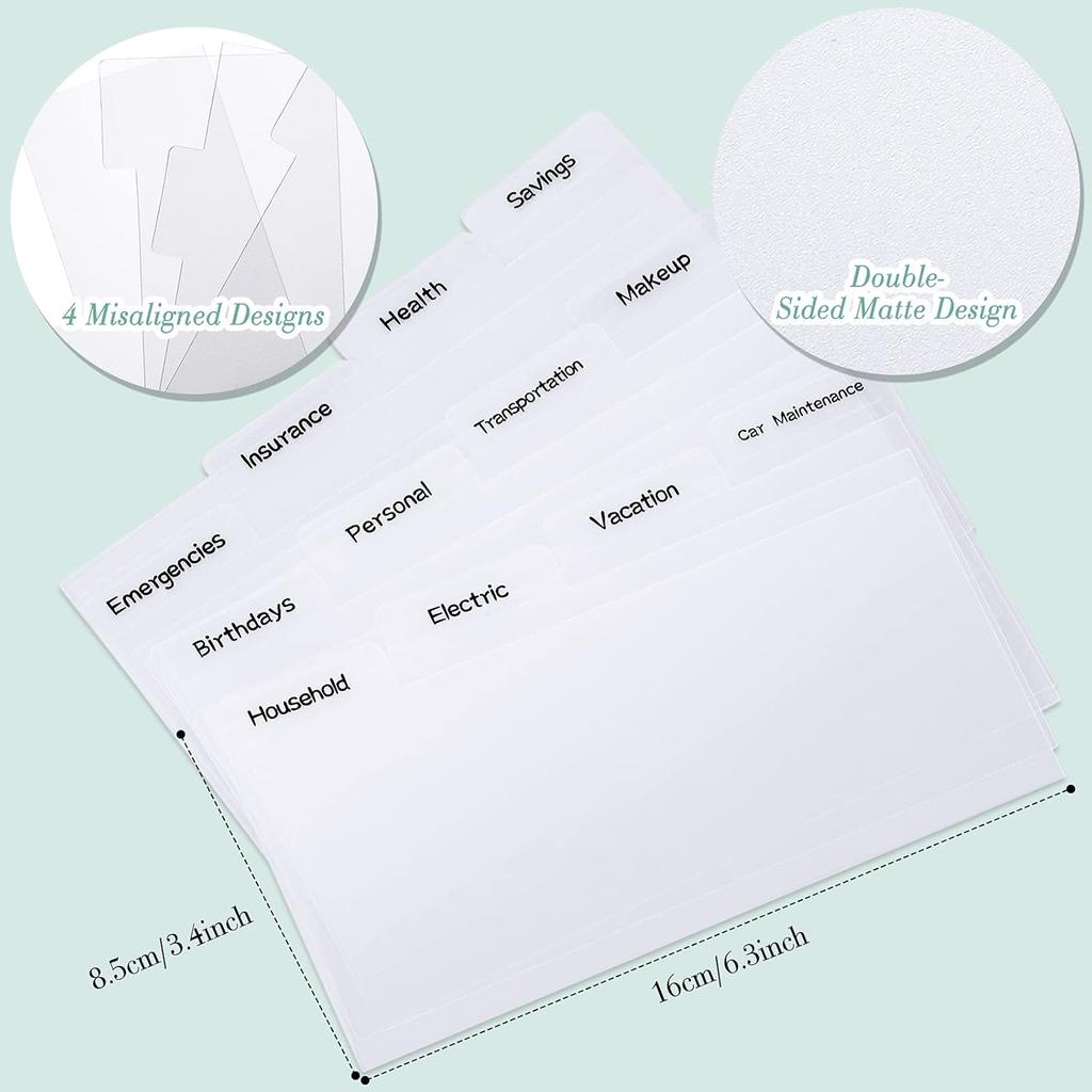 Frienda 1 Cash Envelope Wallet PU Leather Reble Budget Envelope 8 Cash Dividers 2 Sheets Category Sticker Labels for Wallets Bill Planner(Black