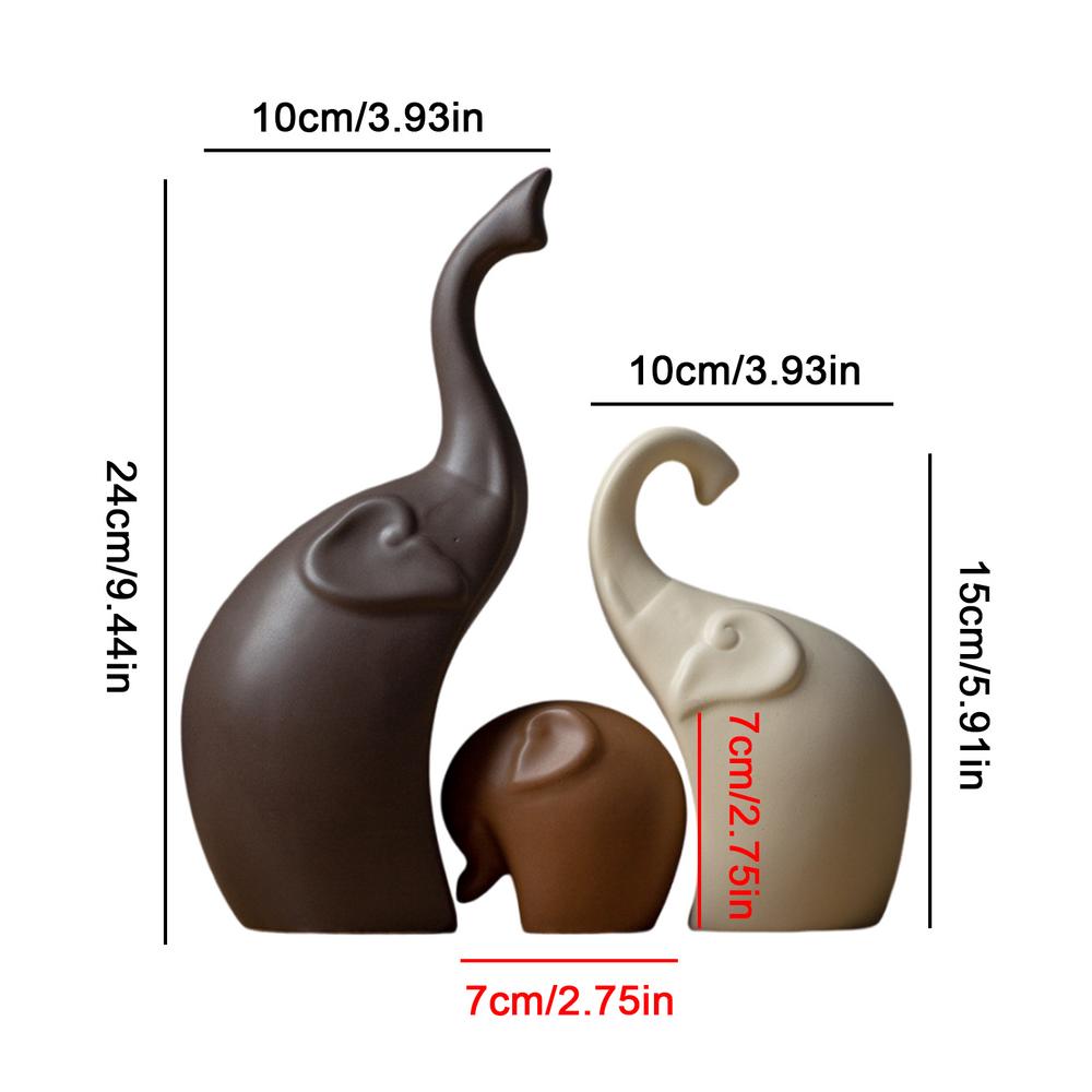 Семейная фигурка из трех штук, креативная керамическая скульптура животного, художественные фигурки для семьи, милые домашние аксессуары для гостиной