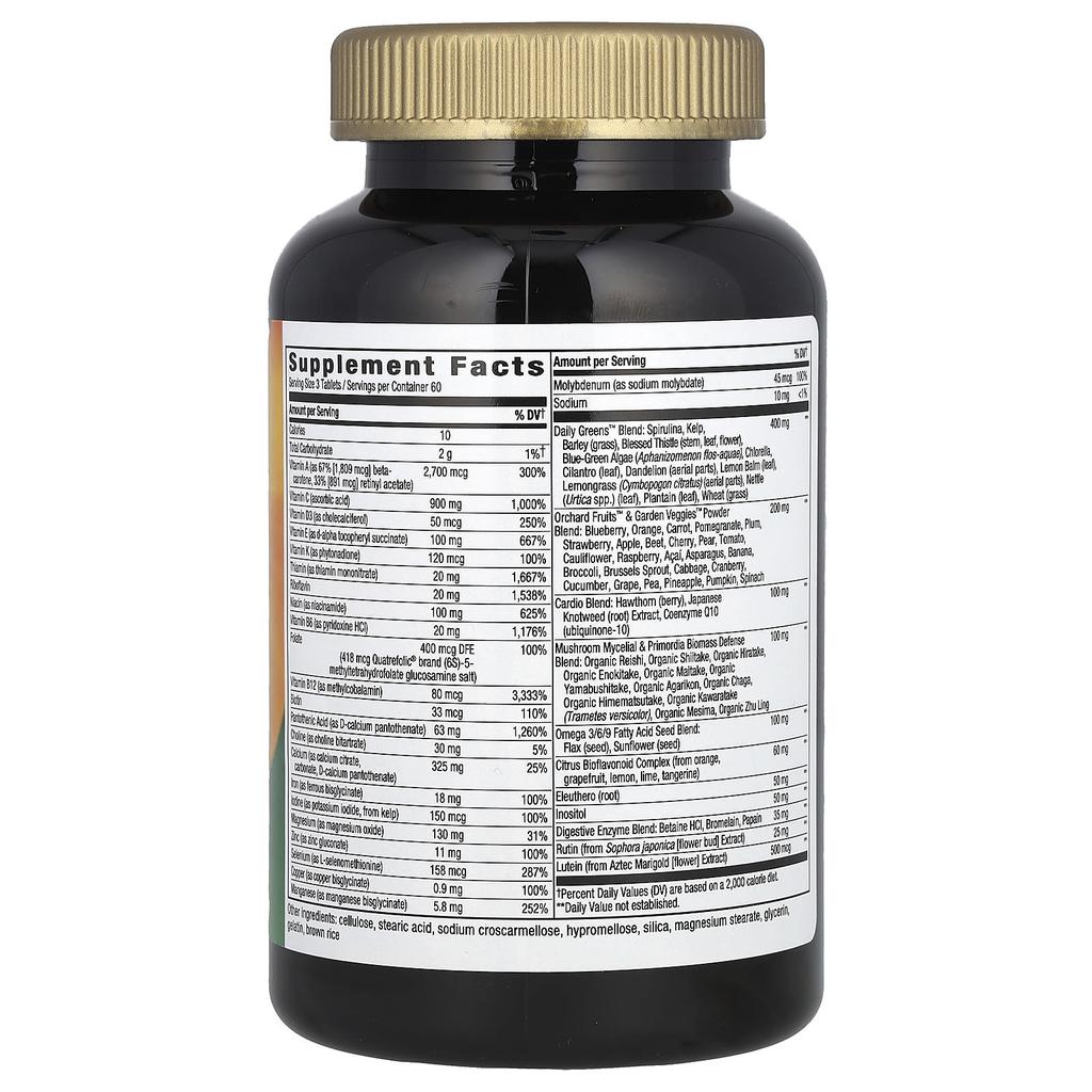 Nature's Way Alive! Max3 Potency, Complete Multivitamin for Adults with Iron, 180 Tablets