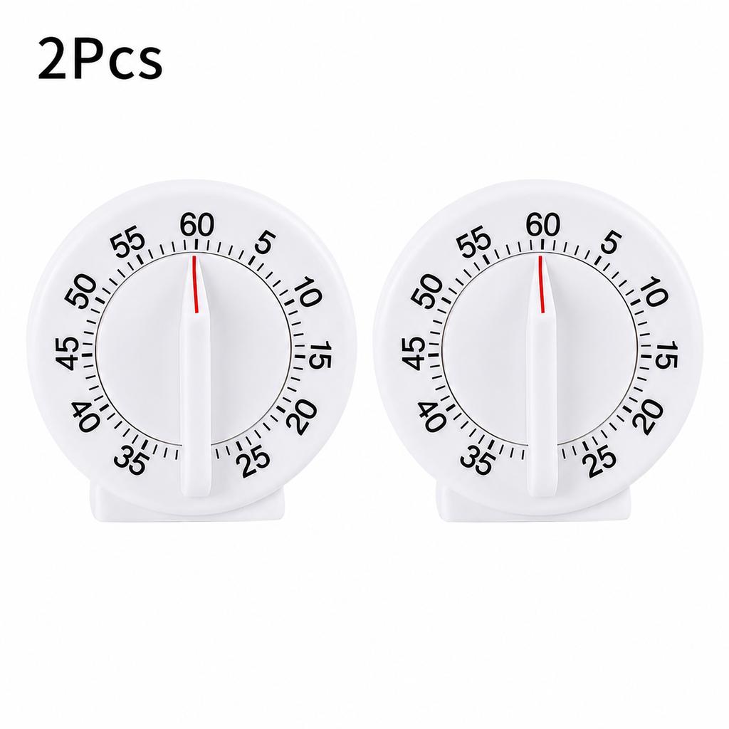 Mechanical Timer 60-Min Countdown White ABS Modern Standing Design Ideal for Kitchen Study Office3