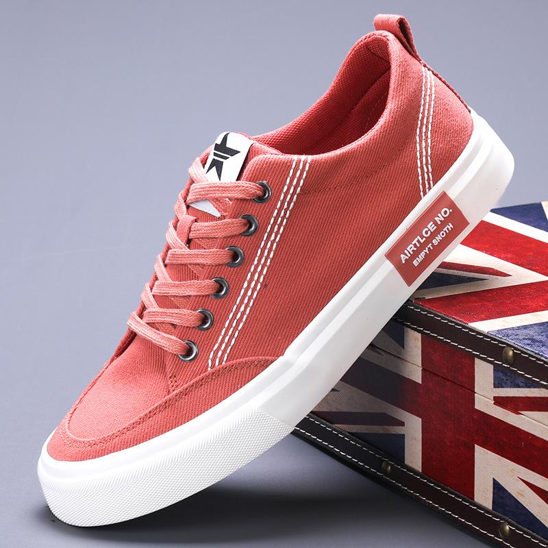 Мужская обувь Весна Новая мужская обувь Корейский стиль Модные удобные туфли на плоской подошве Мужская парусиновая обувь