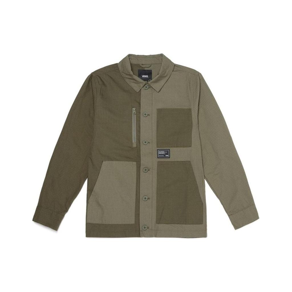Vans Повседневная спортивная однобортная куртка с длинным рукавом и воротником Мужские куртки цвета хаки VN0A4MLJKCZ