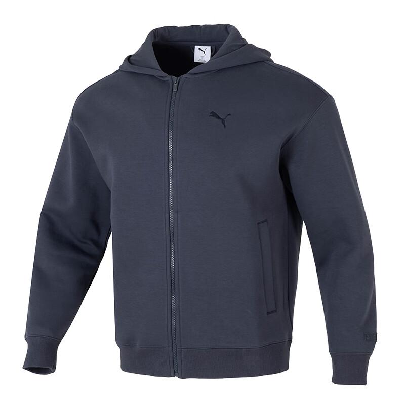 Puma Logo Casual Sports Fashion Hooded Jacket Men Jackets Navy-Blue 631388-69