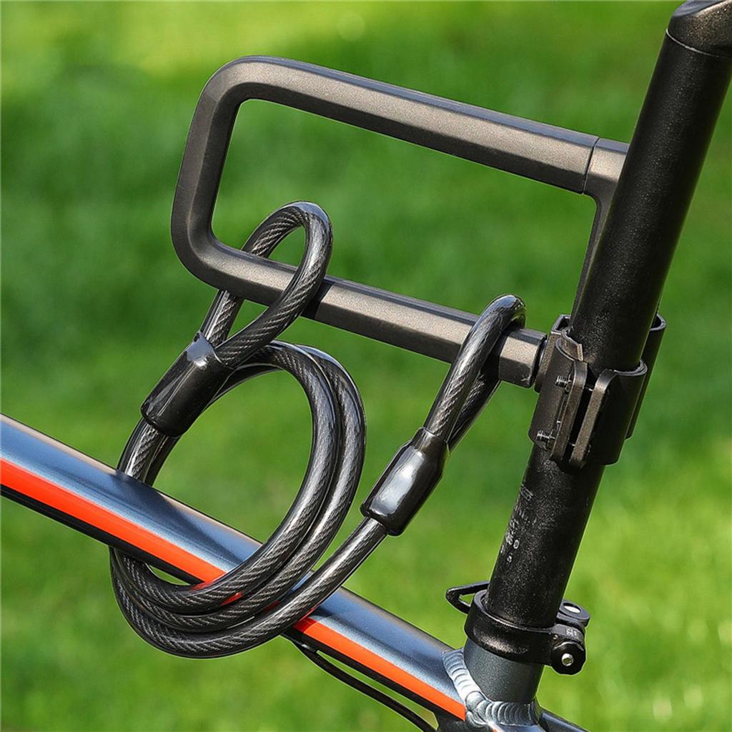 Security Bicycle Steel Cable Strong 12mm Coated Double Loop Anti Theft