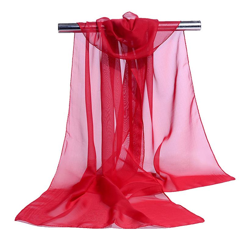 Корейское женское свадебное вечернее платье Шарф Однотонный Прозрачный Шифон Шелк Шарф Летнее Пляжное Полотенце Солнцезащитная Накидка R22