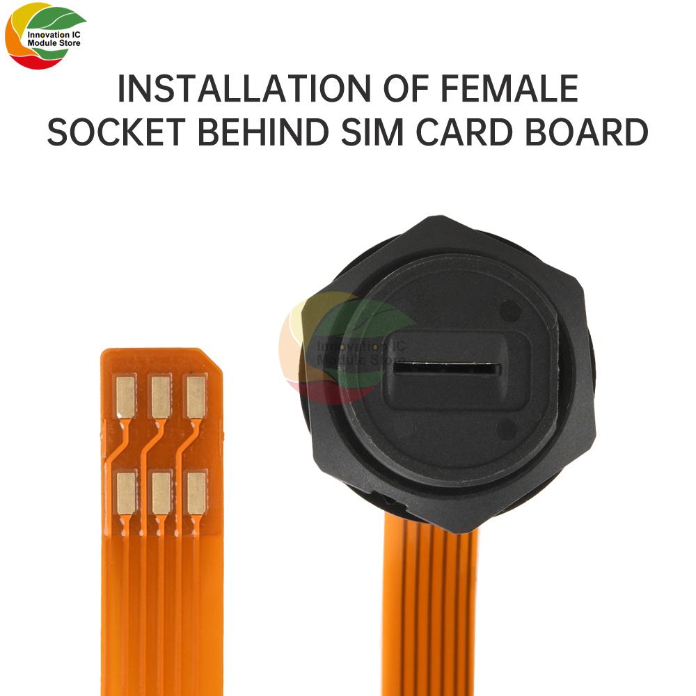 TF Mini Waterproof SIM Card Adaptor IP67 Threaded Back Mount Female Solder Socket FPC Connector Panel Mount Connector